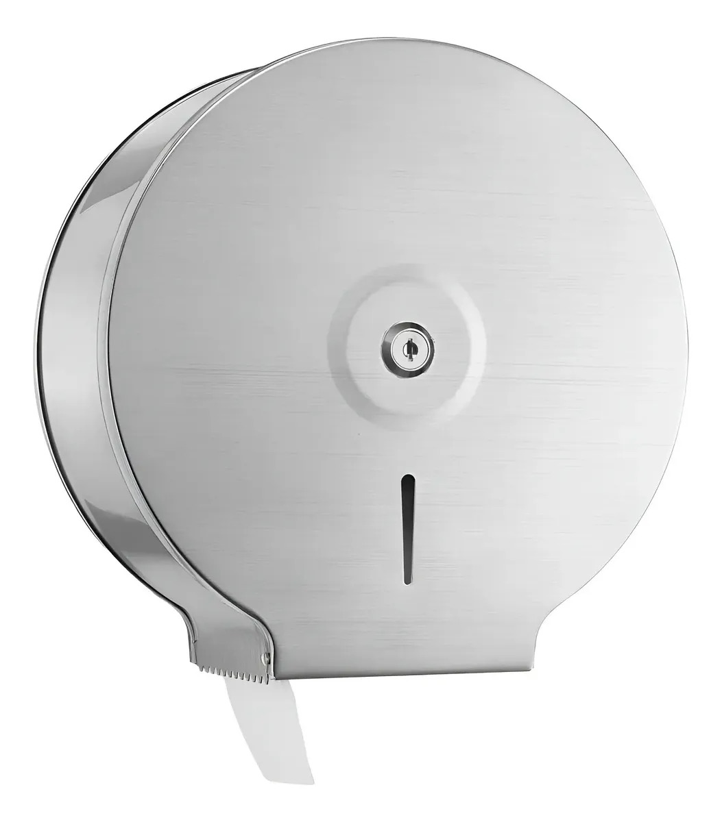Dispenser Portarollo Con Llave Baño Publico A Inox 0230 Plateado