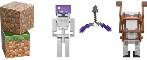 Boneco Minecraft Caves Batalha Cavaleiro Esqueleto C/ Cavalo