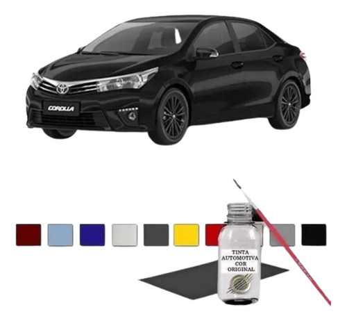 Tinta Tira Risco Retoque Auto Toyota Cor Preto Eclipse