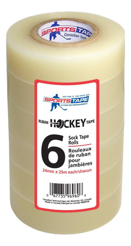 Cinta De Hockey Multipack, Transparente, 6 Rollos