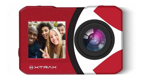 Câmera de vídeo Xtrax Selfie 4K NTSC/PAL vermelha