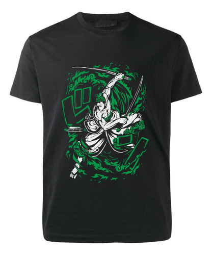 Remera Negra - One Piece - Roronoa Zoro - Wano - Anime Tv