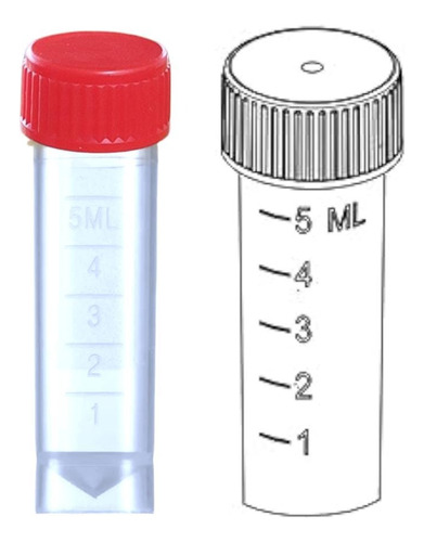 500 Tubos De 5ml. Para Almacenamiento Tapón Roscable 