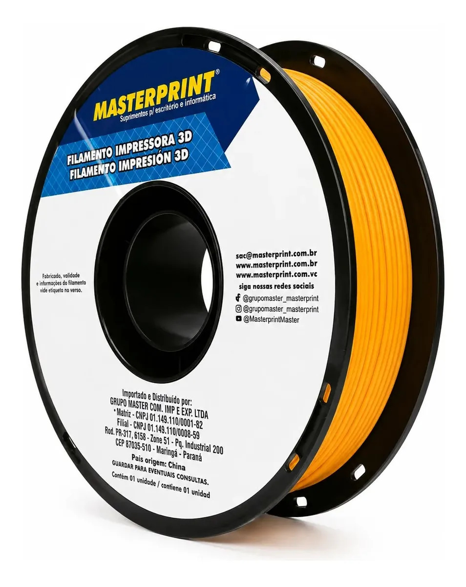 Filamento Impressão 3d 1,75mm 1kg Masterprint Petg Amarelo — foto 1 de 7