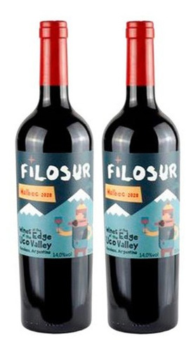Kit 2 Unidades De Vinho Tinto Filosur Malbec 2020 Com 750 Ml