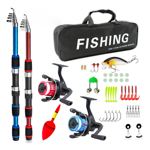 Kits 2 Combinación De Cañas De Pescar Telescópicas 1.8 +2.1m