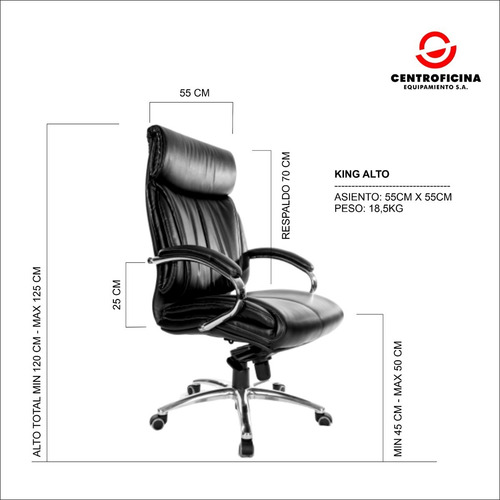 Imagen 4 de 8 de Sillon Ejecutivo Oficina Escritorio Premium - Modelo King