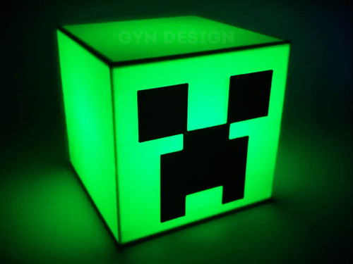 Lámpara Creeper Minecraft Vela Led Incluye Pilas Decoración Verde