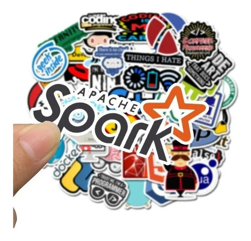 Imagen 4 de 5 de Programador Geek Java - Set De 50 Stickers / Calcomanias