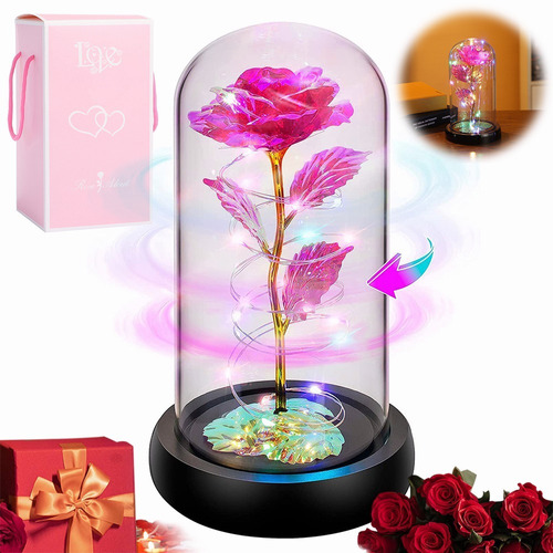 Rosa Eterna Premium Artificial En Cápsula De Cristal Luz Led | Meses sin  intereses