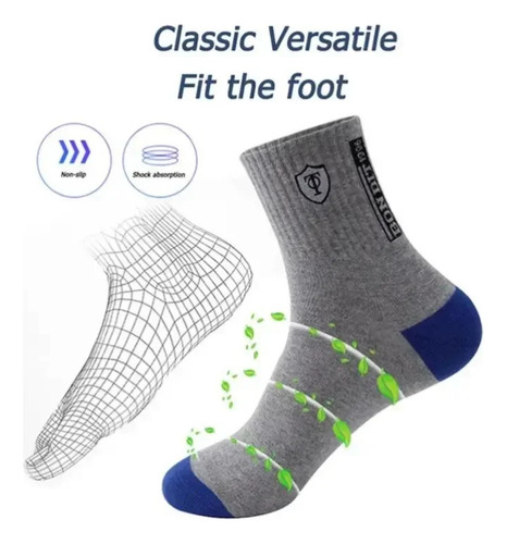Calcetines Deportivos A Media Pantorrilla Para Hombre, 5 Par