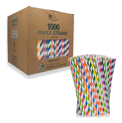 Pitillos Biodegradables Ecológico Pack X 1000