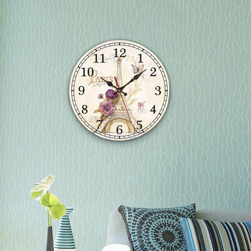 .s Reloj De Pared Redondo Decorativo De Madera Silencioso