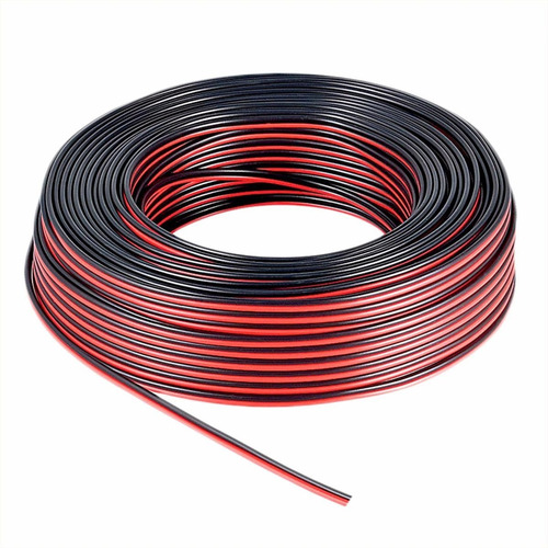 Cable Parlante Bafle 2x0.75 Rojo Negro Sonido Rollo 100 Mtrs