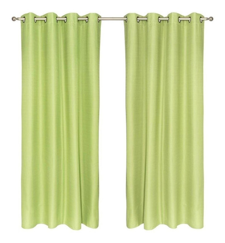 Set Cortina Blackout Térmico 140x220 Cm - Verde Pistacho