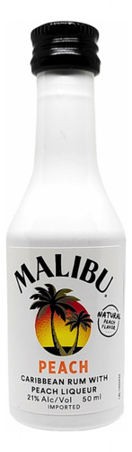 Botellita Malibu Peach Mini De Colección (Usado)