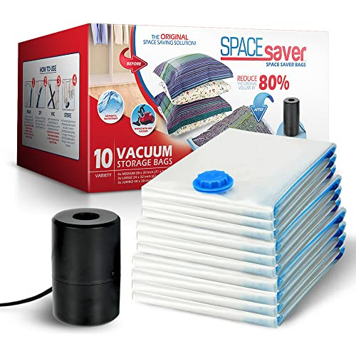 Spacesaver Premium Vacuum Storage Bags. 80% More Storage! El