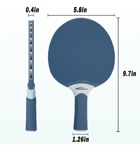 Juego De Raquetas De Tenis De Mesa Senston Modelo Profesiona Índigo Tipo De Mango