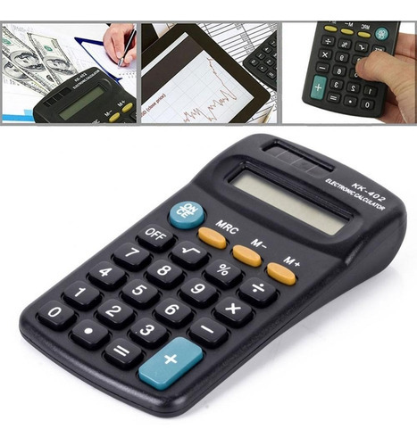 12 Calculadoras De 8 Dígitos Kk-402 Escolar Oficina Bolso Color Negro