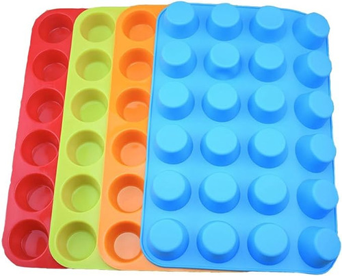 Silicone Mini Muffin Pan 4 Pack 24 Cups Silicone Mold Cups B