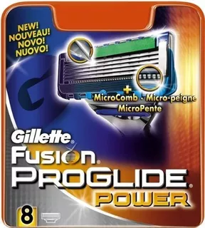 Gillette Fusion Proglide Power - Juego De 8 Cuchillas De Afe