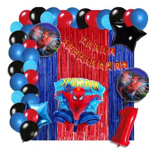  Decoraciones de fiesta de cumpleaños de Spiderman, pancarta de  feliz cumpleaños con purpurina, globos de papel de aluminio de Spiderman  para niños, decoración de fiesta temática de Spiderman : Juguetes y