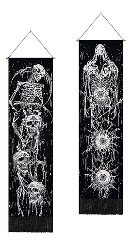 Uspring Pack Of 2 Skull Tapestry Hippie Eyes Tapizs Trippy S