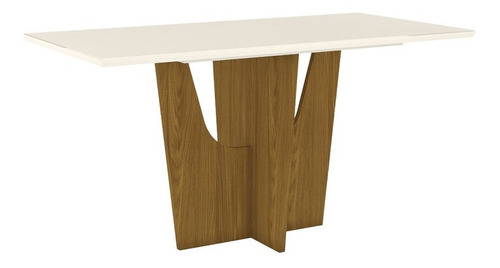 Mesa De Jantar Retangular 160cm Vértice Nature/off White