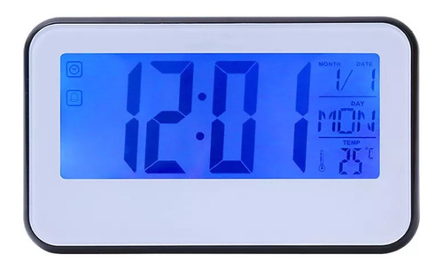 Reloj Led Digital Despertador Alarma Calendario 10422 Color Negro/Blanco