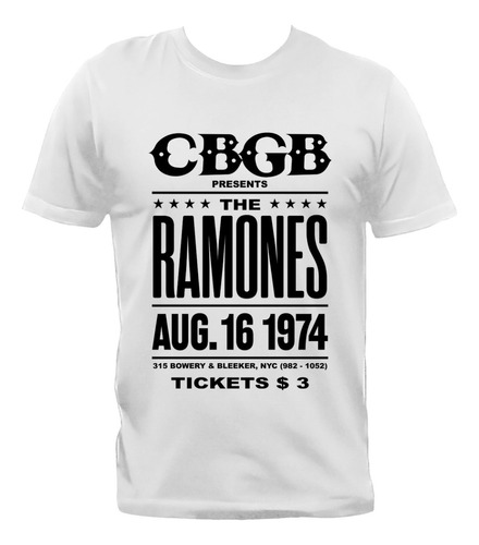 Remera Ramones Cbgb Poster Vintage Punk Rock