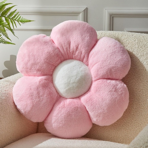 Almohada En Forma De Flor Rosa 40 Cm Para Sofá