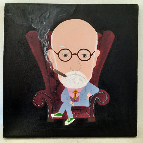 Cuadro || Colección Espontánea: Mr Freud - 30 X 30 X 4 Cm