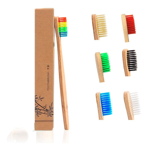 Cepillo Dental Ecológico Bambú Biodegradable 60 Pzs
