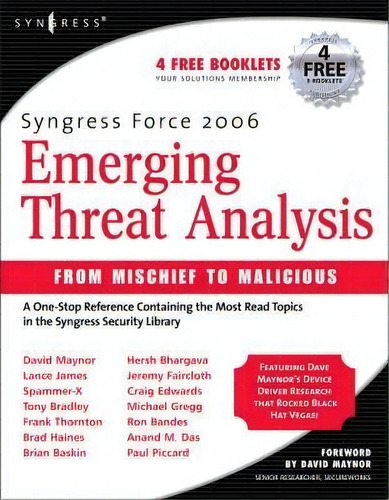 Syngress Force Emerging Threat Analysis, De Robert Graham. Editorial Syngress Media U S, Tapa Blanda En Inglés