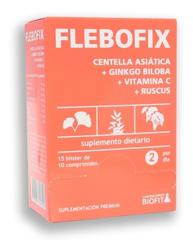 Imagen 1 de 1 de Flebofix - Centella Asiática, Ginkgo Biloba, 150comp Biofit