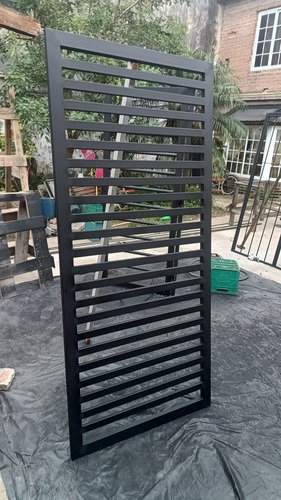 Reja De Hierro Horizontal Cuadrado 80cm X 200cm Negro