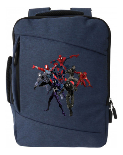 Morral Espalda Spiderman Multiverse Maleta Portafolio Azul