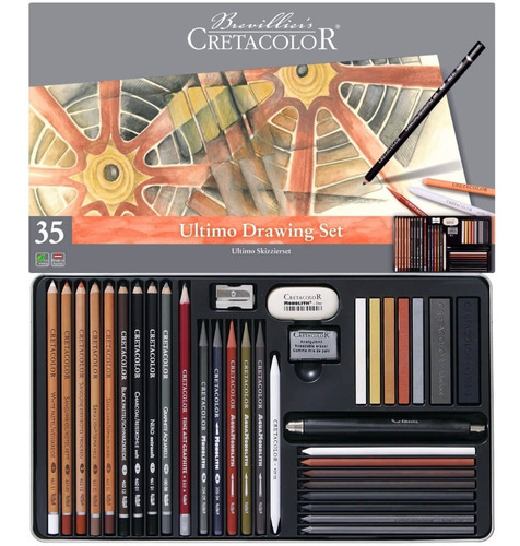 Set Drawing Cretacolor En Lata X 35 Piezas 40057