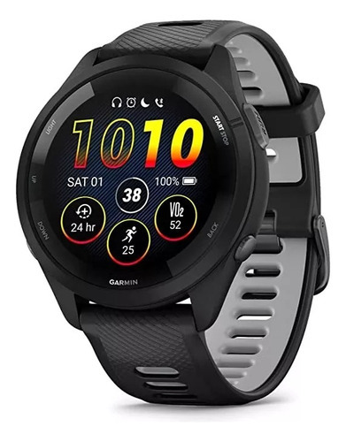 Relógio Smartwatch Garmin Forerunner 265 Amoled Preto/cinza Caixa Preto Pulseira Preto Bisel Preto