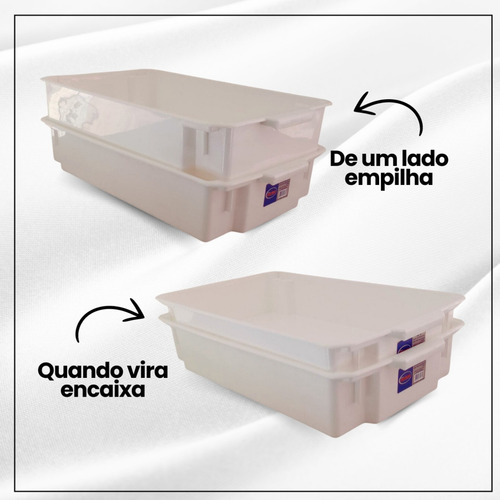 Kit Com12 Bandejas Topa Tudo Para Açougue Padaria Alimentos Branca 11,5 Litros Atacado