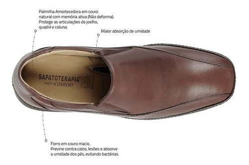 Imagem 2 de 5 de Sapato Super Leve Sapatoterapia 21247 Couro Confortável