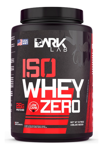 Iso Whey Zero 900g  Dark Lab - Whey Isolado Zero Carbo Sabor Morango (Low Carb)