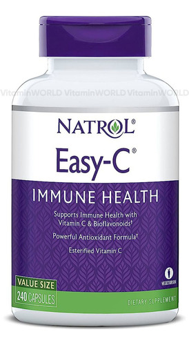 Natrol Easy-C - Con Vitamina C Y Bioflavonoides -  500mg - 240 Caps - Sin sabor