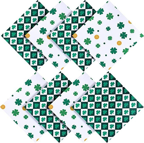 8 Piezas St.patrick's Day Cloth Servilleta Irlandesa Shamro