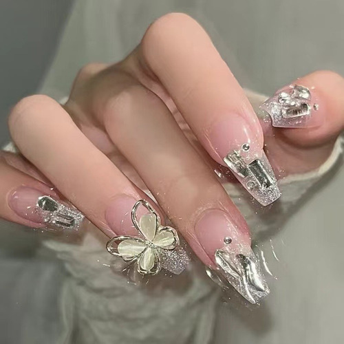 Uñas Postizas Pegamento De Uñas Postizas Decoradas Color Zk094