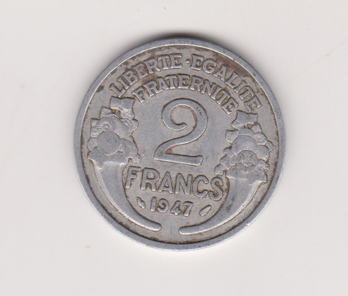 Moneda Francias 2 Francos Año 1947 Muy Bueno (Usado)