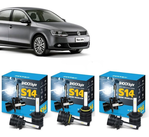 Kit Led S14 Shocklight Farol E Milha Jetta De 2011 Até 2017