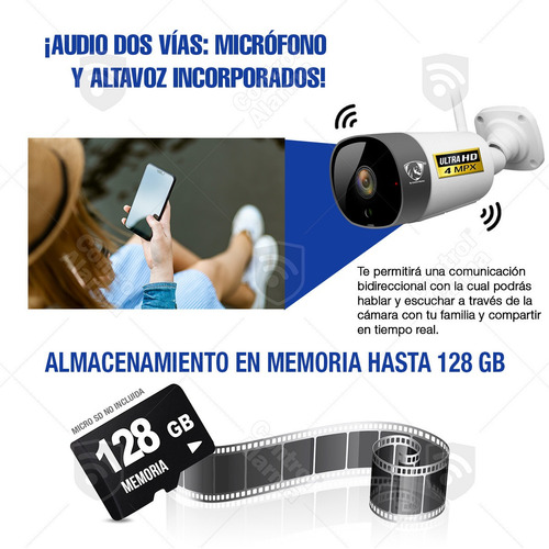 Imagen 9 de 10 de 4 Camaras Wifi Ip Ultra Hd 4mpx Nube Exterior Seguridad
