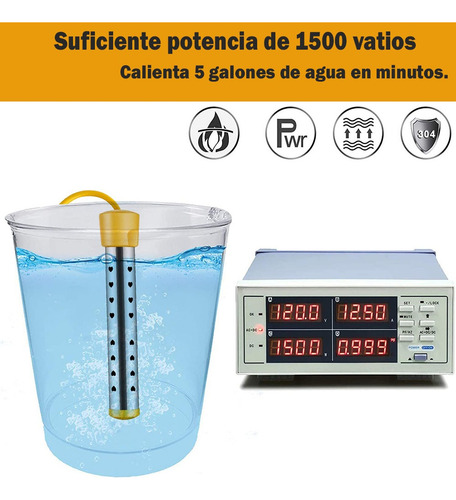 Caldera De Agua Eléctrico De Inmersión Acero Inoxidable 304