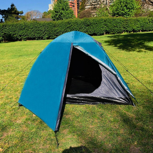 Carpa Iglú Para 4 Personas Reforzada + Sobretecho + Abside Color Verde/gris